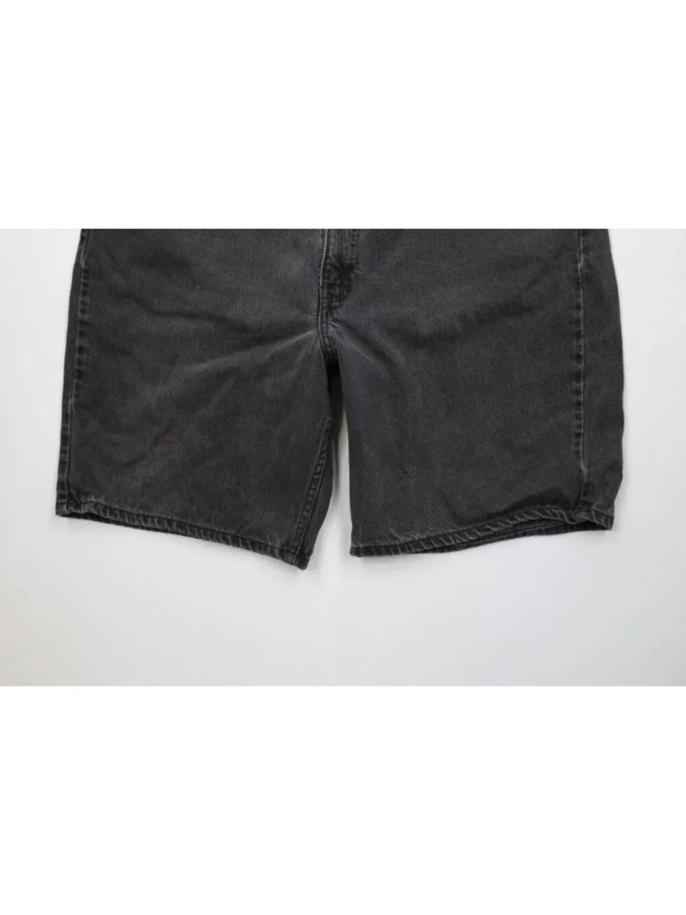 Vtg 90s Levis 550 Orange Tab Mens 40 Distressed Relaxed Denim Jean Shorts Black